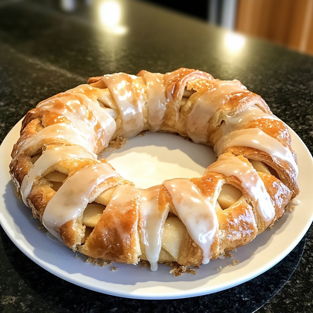 Cozy Apple Kringle with Vanilla Glaze