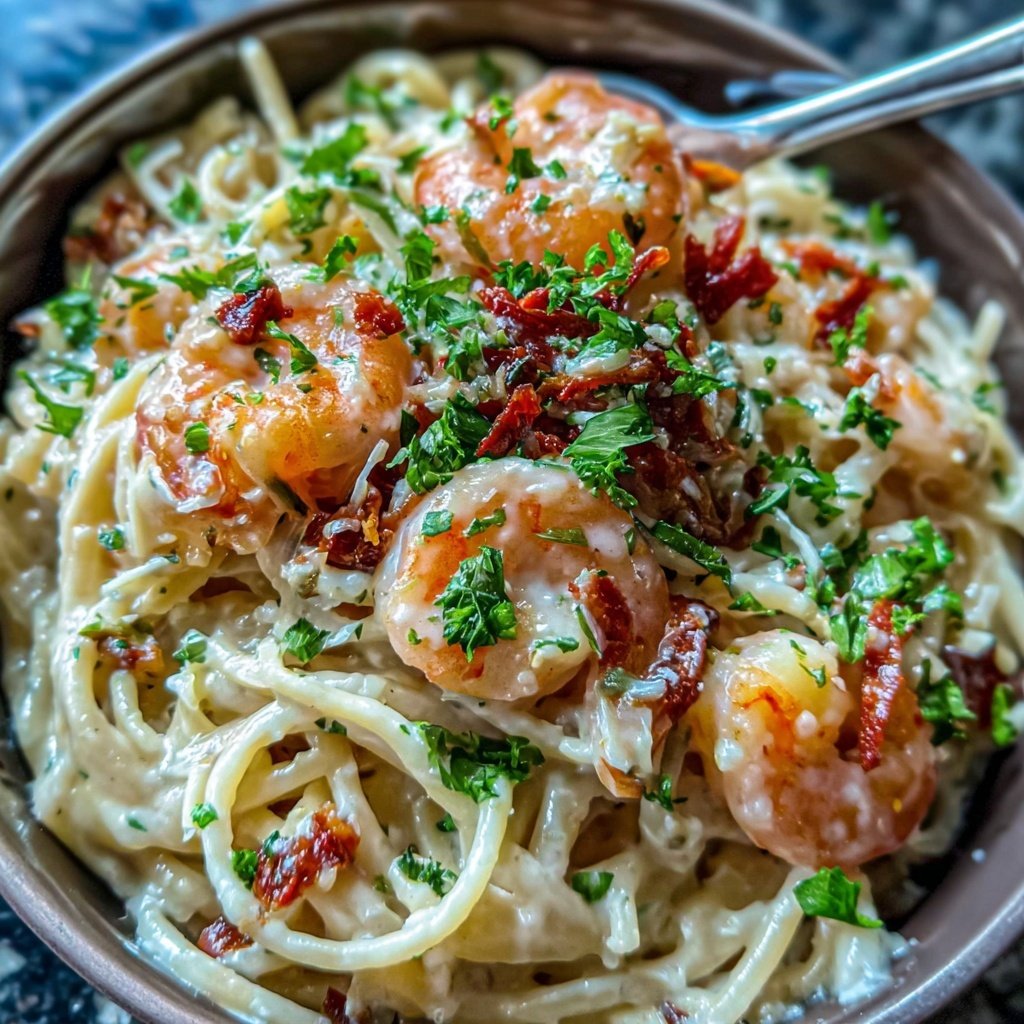 Shrimp Cream Sauce Pasta