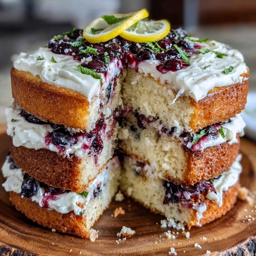 Spring Lemon Blueberry Cake