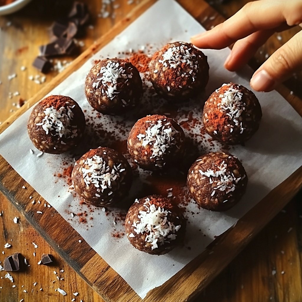 No-bake chocolate protein balls