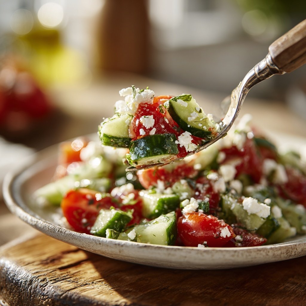 Mediterranean Cucumber Tomato Feta Salad