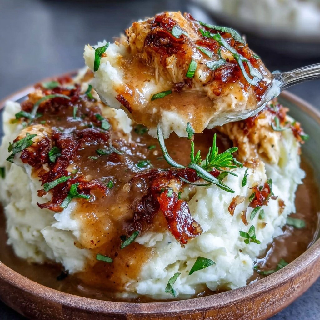 Mashed Potatoes With Creamy Chicken Gravy