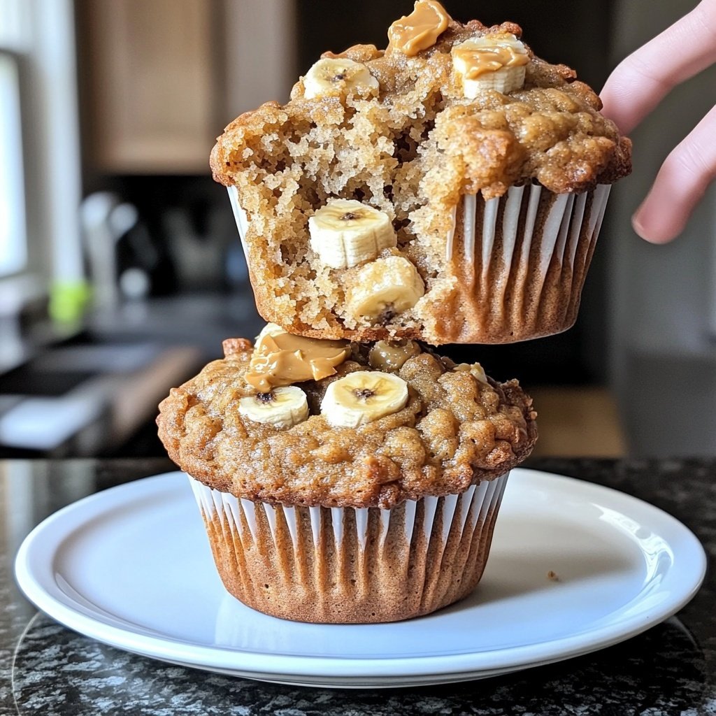 Healthy Peanut Butter Banana Muffins