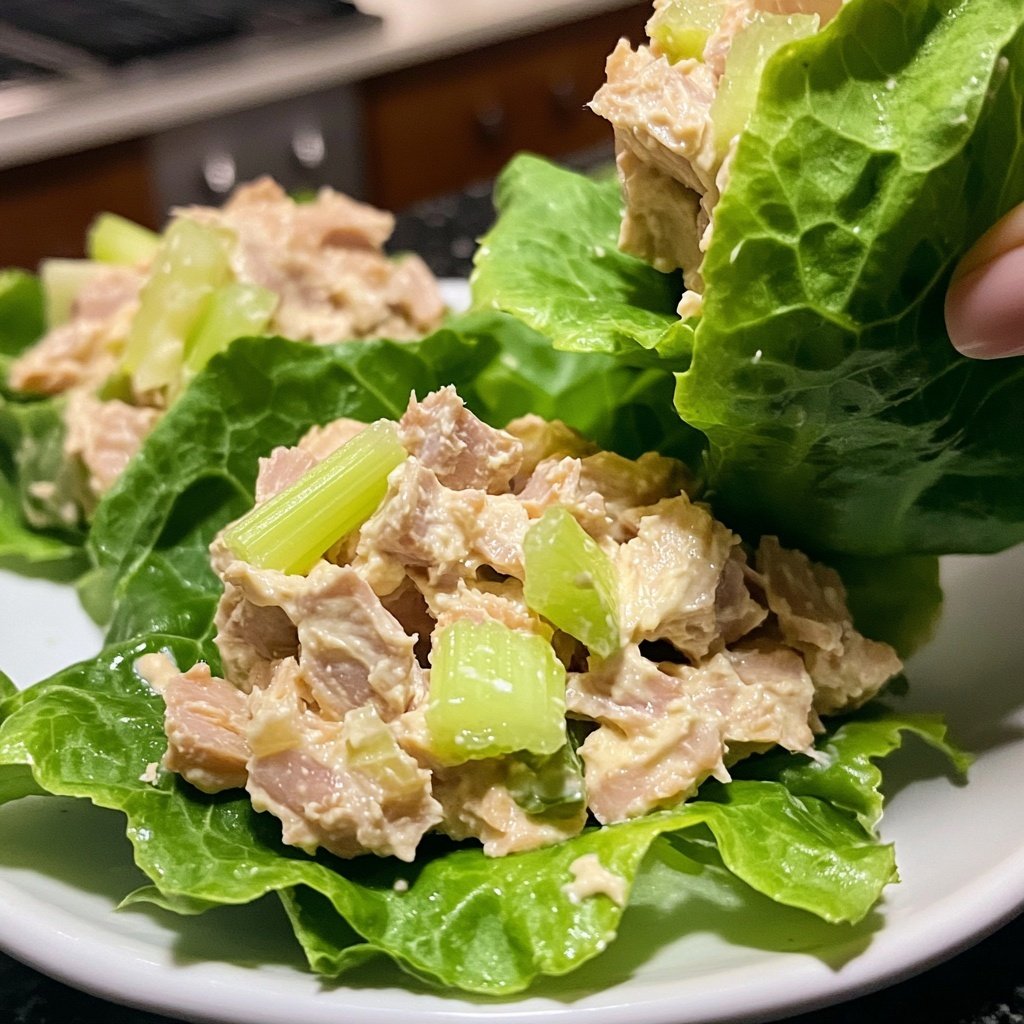 Simple Tuna Salad Lettuce Wrap Lunch