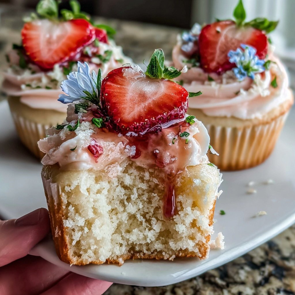Spring Cupcakes With Strawberry Frosting